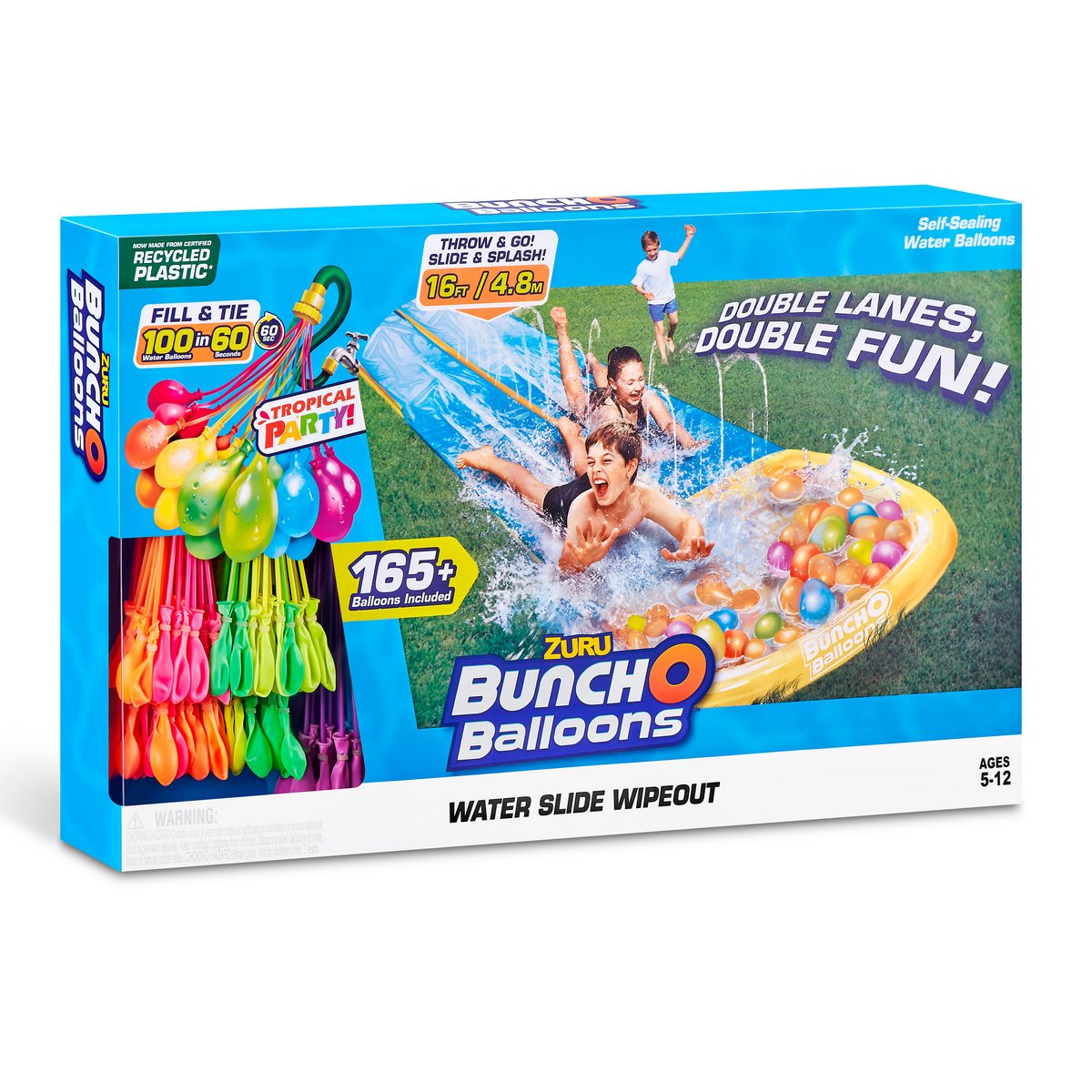 Deslizador De Agua Grandecon 3 Boquillas Con Bombas De Agua De Llenado Rapido Bunch O Ballons